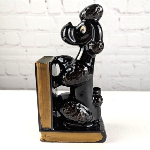 Vintage 50s/60s Ceramic Black Poodle Bookend - Picture 3 of 10